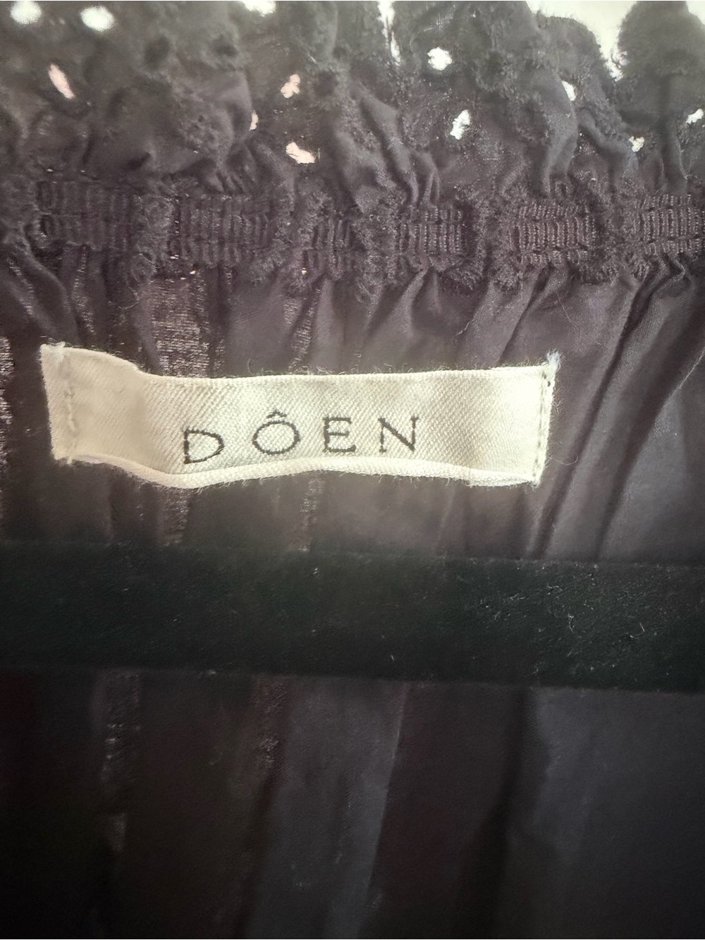 Doen Nessie Black Eyelet Mini Dress XS - Picture 3 of 4